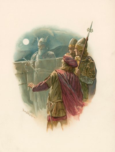 Hamlet i duch ojca autorstwa Harold Copping