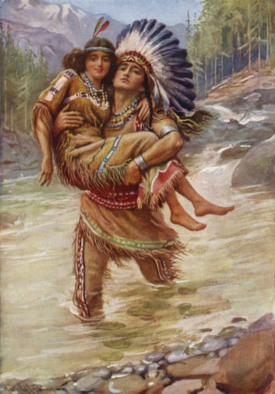 Hiawatha i Minnehaha autorstwa Harold Copping