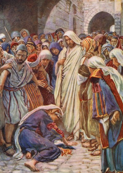 Nowy Testament: Rąbek Jego szaty (kolorowa litografia) autorstwa Harold Copping