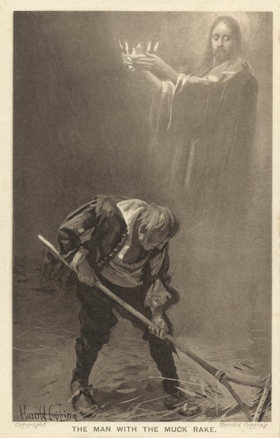 Człowiek z grabiami (litografia) autorstwa Harold Copping