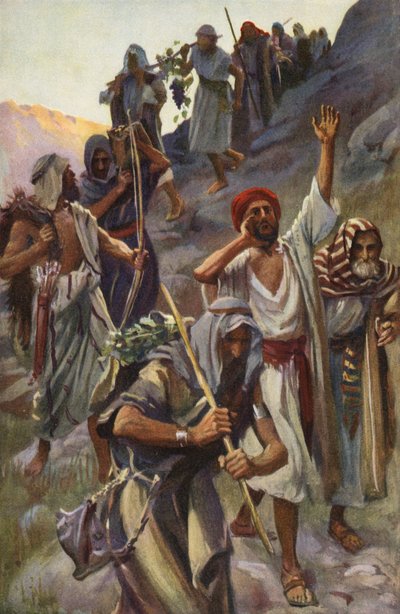 Powrót szpiegów (kolorowa litografia) autorstwa Harold Copping