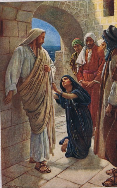 Kobieta z Kanaanu, ilustracja z książki „Kobiety Biblii”, wydanej przez The Religious Tract Society, 1927 autorstwa Harold Copping