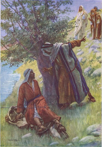Powołanie Nathaniela, ilustracja z serialu „Obrazki, które uczą koronę”, 1920 autorstwa Harold Copping