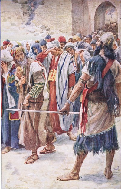 Więźniowie Babilonu, ilustracja z serii „Obrazki, które uczą korony”, 1920 autorstwa Harold Copping