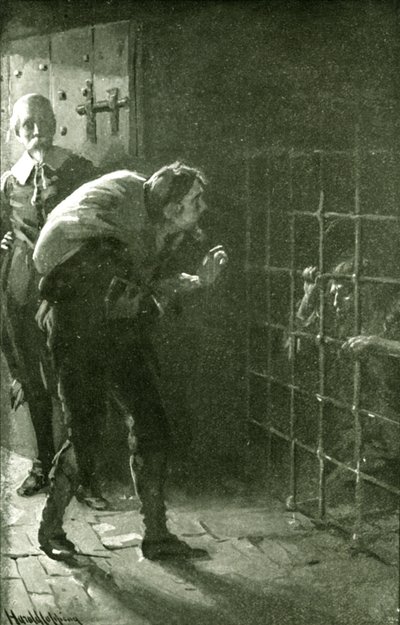 Mężczyzna w żelaznej klatce (lito) autorstwa Harold Copping