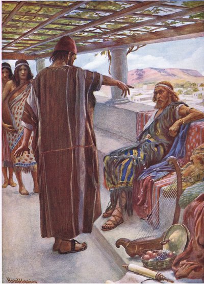 Ty jesteś człowiekiem, ilustracja z serialu "Obrazki, które uczą koronę", 1920 autorstwa Harold Copping