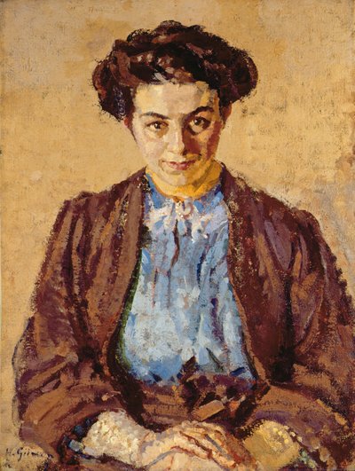 Niebieska Bluzka, Portret Elene Zompolides (1880-1958) (olej na płótnie) autorstwa Harold Gilman