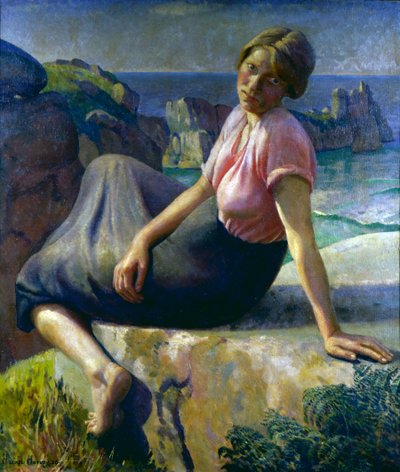 Dziewczyna na klifie autorstwa Harold Harvey