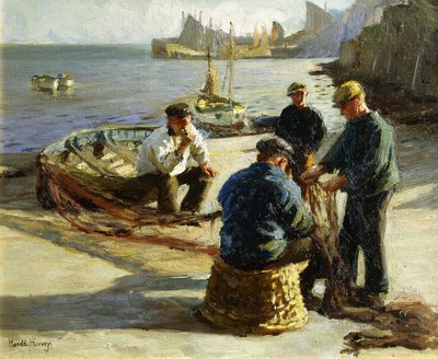 Naprawianie sieci, Newlyn autorstwa Harold Harvey