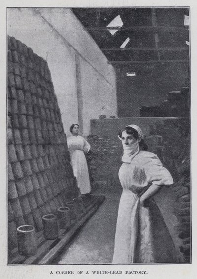 Zakątek fabryki białego ołowiu (zdjęcie czarno-białe) autorstwa Harold Hume Piffard