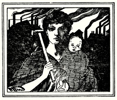 Ilustracja na okładkę The White Slaves of England (zdjęcie czarno-białe) autorstwa Harold Hume Piffard