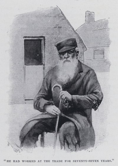 „Pracował w rzemiośle przez siedemdziesiąt siedem lat” (zdjęcie czarno-białe) autorstwa Harold Hume Piffard