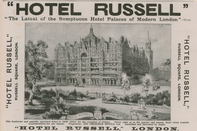 Hotel Russell, Russell Square, Londyn autorstwa Harold Oakley