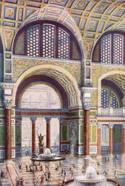 Tepidarium Term Karakalli w swoim nieskazitelnym pięknie autorstwa Harold Oakley