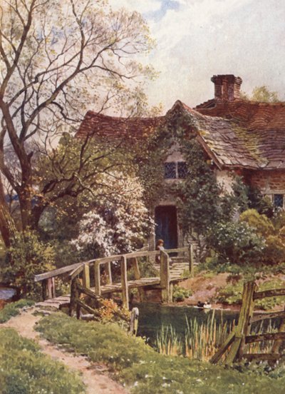 Starożytna chata w pobliżu Ockley (kolorowa litografia) autorstwa Harold Sutton Palmer