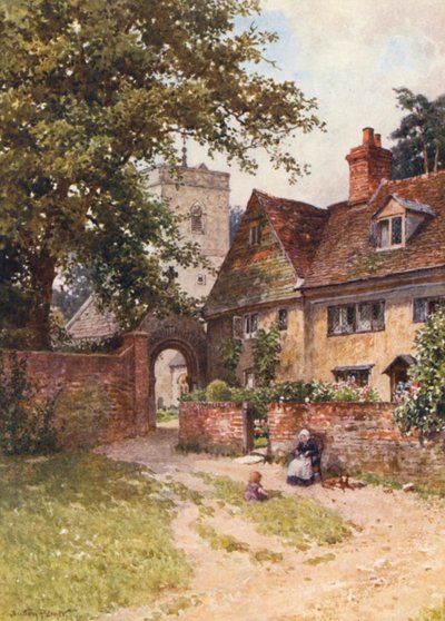 Kościół Betchworth (kolorowa litografia) autorstwa Harold Sutton Palmer