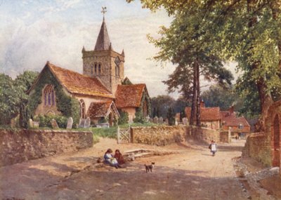 Kościół Witley (kolorowa litografia) autorstwa Harold Sutton Palmer