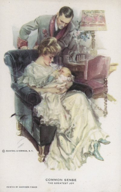 Zdrowy rozsądek - największa radość: para z dzieckiem autorstwa Harrison Fisher