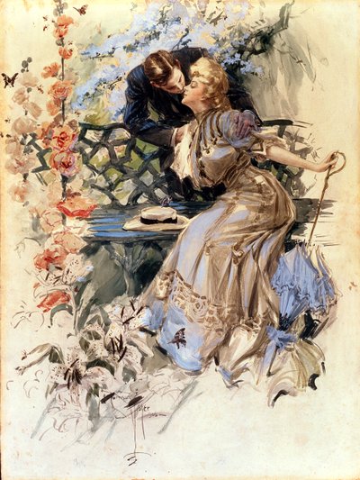 Dni Zaręczyn, 1906 (wc na papierze) autorstwa Harrison Fisher