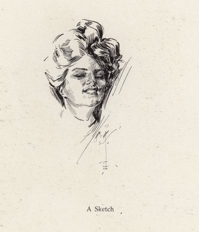 Pióro szkic portret kobiety (lito) autorstwa Harrison Fisher