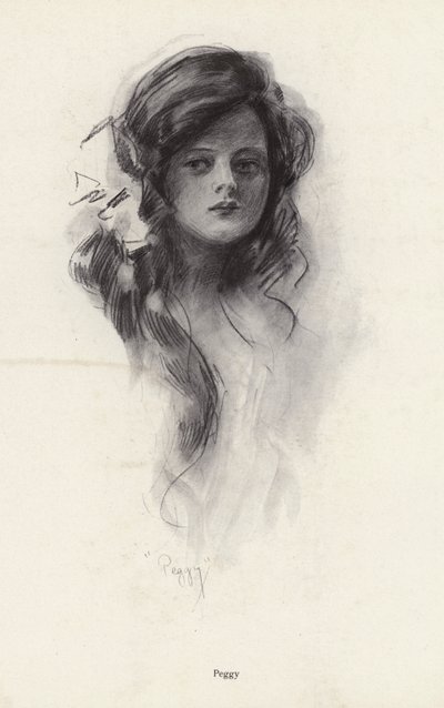Portret młodej dziewczyny o imieniu Peggy (lito) autorstwa Harrison Fisher