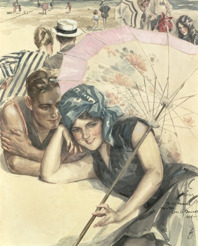 Pierwszy kamyk, 1925 (wc na papierze) autorstwa Harrison Fisher