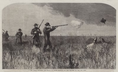 Jego Królewska Wysokość Książę Walii strzelający na prerii Dalekiego Zachodu autorstwa Harrison William Weir