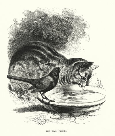 Dwóch przyjaciół (grawerowanie) autorstwa Harrison William Weir