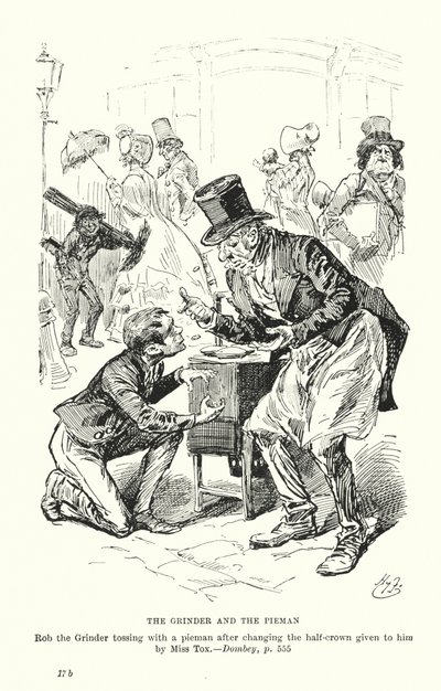 Ilustracja do książki Dombey i syn Charlesa Dickensa (litografia) autorstwa Harry (after) Furniss