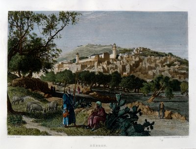 Hebron, rytowany przez Alfreda Krausse według obrazu Harry