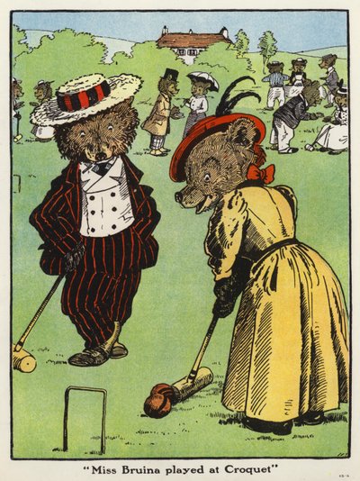 „Panna Bruina grała w Croquet” (kolor lito) autorstwa Harry B Neilson