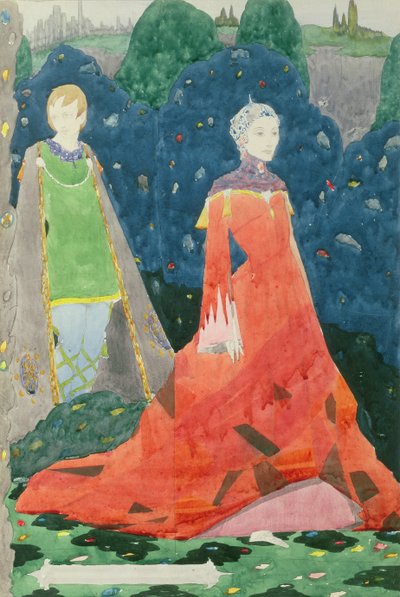 Projekt okna genewskiego przedstawiający hrabinę Cathleen (wc na papierze) autorstwa Harry Clarke