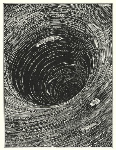 Edgar Allan Poe: Descent into the Maelstrom (litografia) autorstwa Harry Clarke