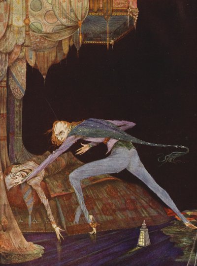 Edgar Allan Poe: Krzyknął raz, tylko raz (kolorowa litografia) autorstwa Harry Clarke