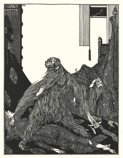 Edgar Allan Poe: The Murders in the Rue Morgue (litografia) autorstwa Harry Clarke