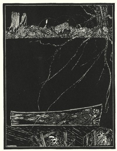 Edgar Allan Poe: Przedwczesny pochówek (litografia) autorstwa Harry Clarke