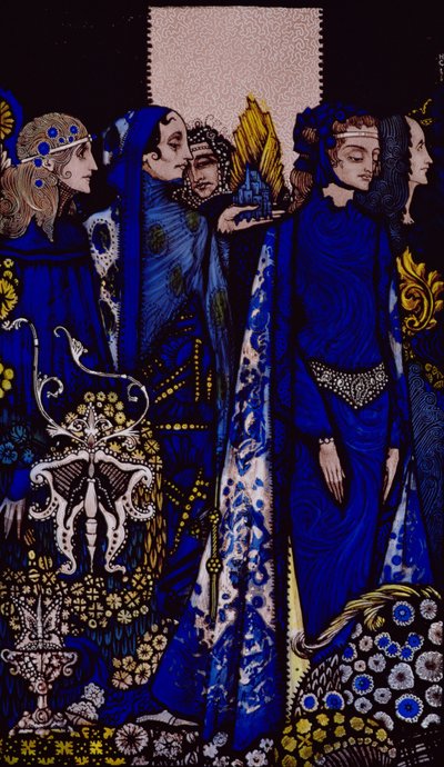 Etain, Helen, Maeve i Fand, ilustracja z czułą dłonią Golden Deirdre autorstwa Harry