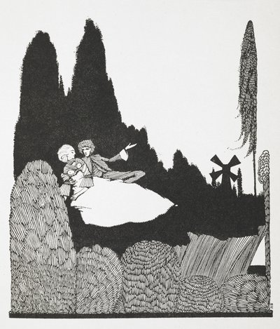 Ilustracja do opowiadania „Mistrz kota, czyli Kot w butach”. autorstwa Harry Clarke