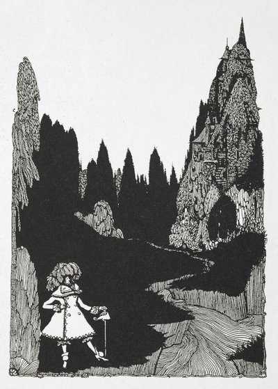 Ilustracja do opowiadania „mały kciuk”. autorstwa Harry Clarke