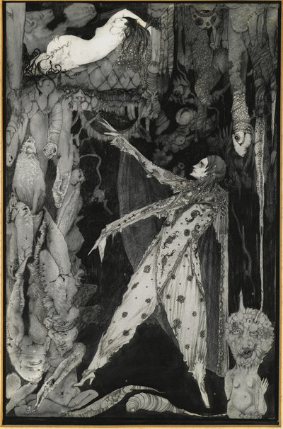 Ilustracja do Goethesa Fausta, 1924-1925 autorstwa Harry Clarke