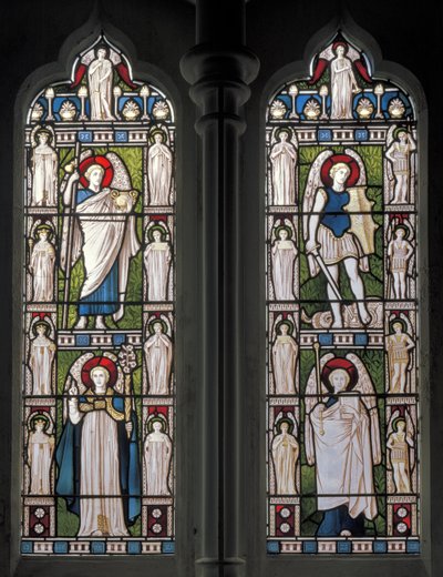 Minley, St Andrew, James Powell & Sons, Harry Ellis Wooldridge, Anioły i Archaniołowie, 1870 autorstwa Harry Ellis Wooldridge