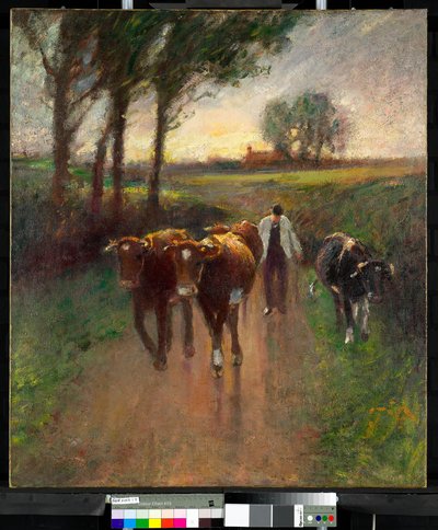 Wypędzanie krów na pastwisko autorstwa Harry Fidler