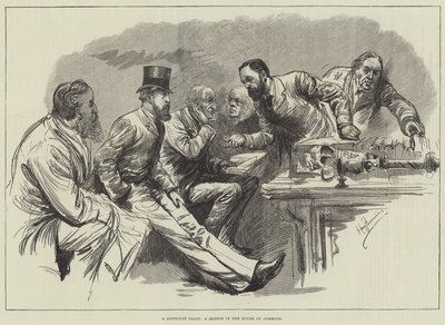 Trudny punkt, szkic w Izbie Gmin autorstwa Harry Furniss