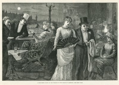 Noc świętojańska na tarasie Izby Gmin autorstwa Harry Furniss