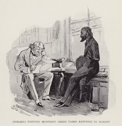 Disraeli odwiedza Montagu Corry (Lord Rowton) w Albany autorstwa Harry Furniss