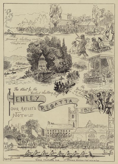 Regaty w Henley, 1876 r. autorstwa Harry Furniss