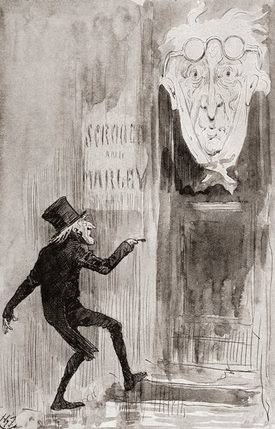 Ilustracja do Opowieści wigilijnej z The Christmas Books autorstwa Charlesa Dickensa autorstwa Harry Furniss