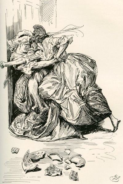 Ilustracja do powieści Karola Dickensa Opowieść o dwóch miastach autorstwa Harry Furniss