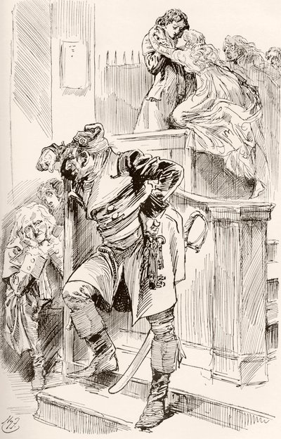 Ilustracja do powieści Karola Dickensa Opowieść o dwóch miastach autorstwa Harry Furniss