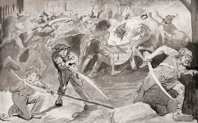 Ilustracja do powieści Karola Dickensa Opowieść o dwóch miastach autorstwa Harry Furniss